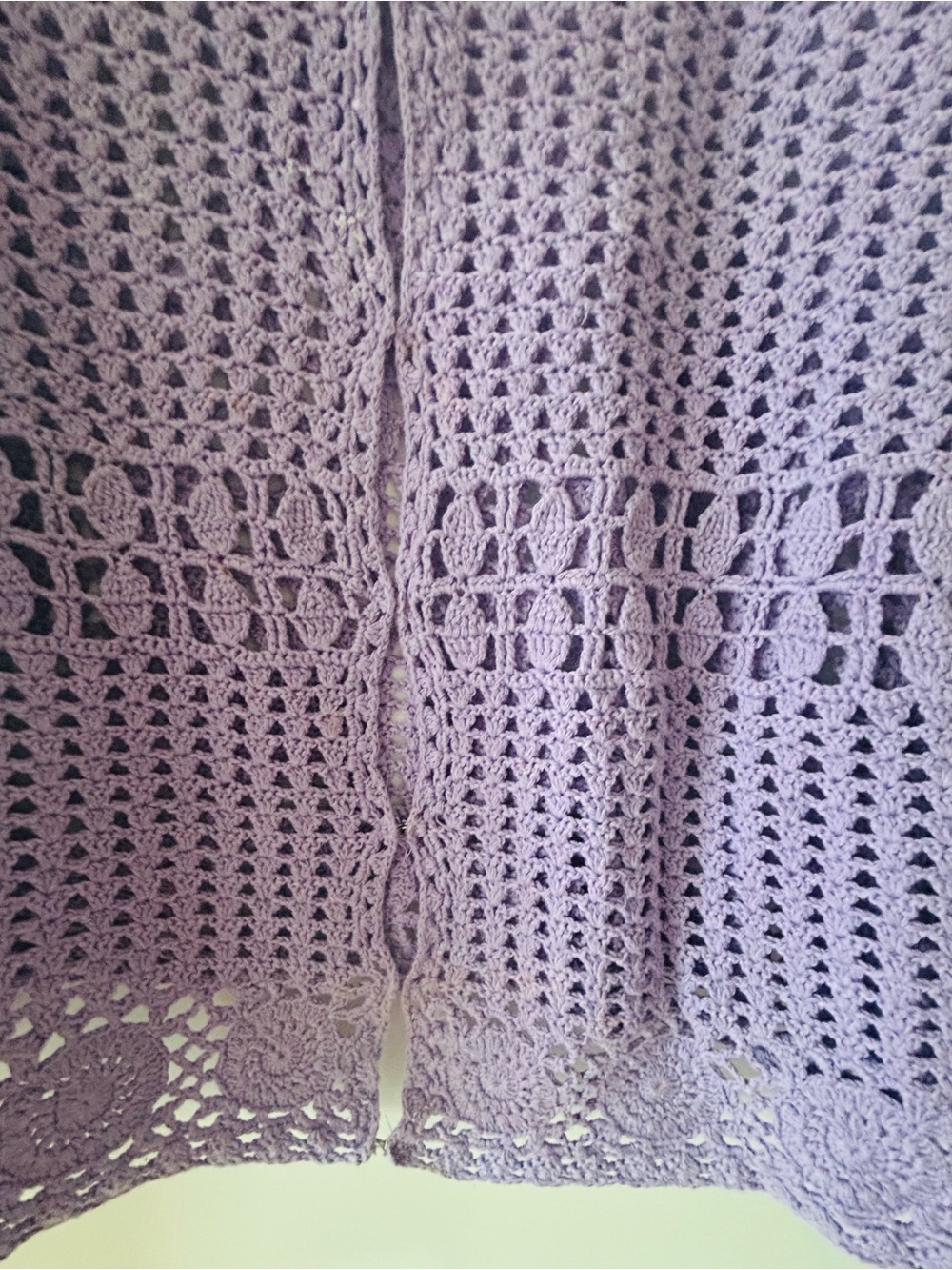 Chadwicks Lavender Crochet Openwork Cardigan - Picture 4 of 9